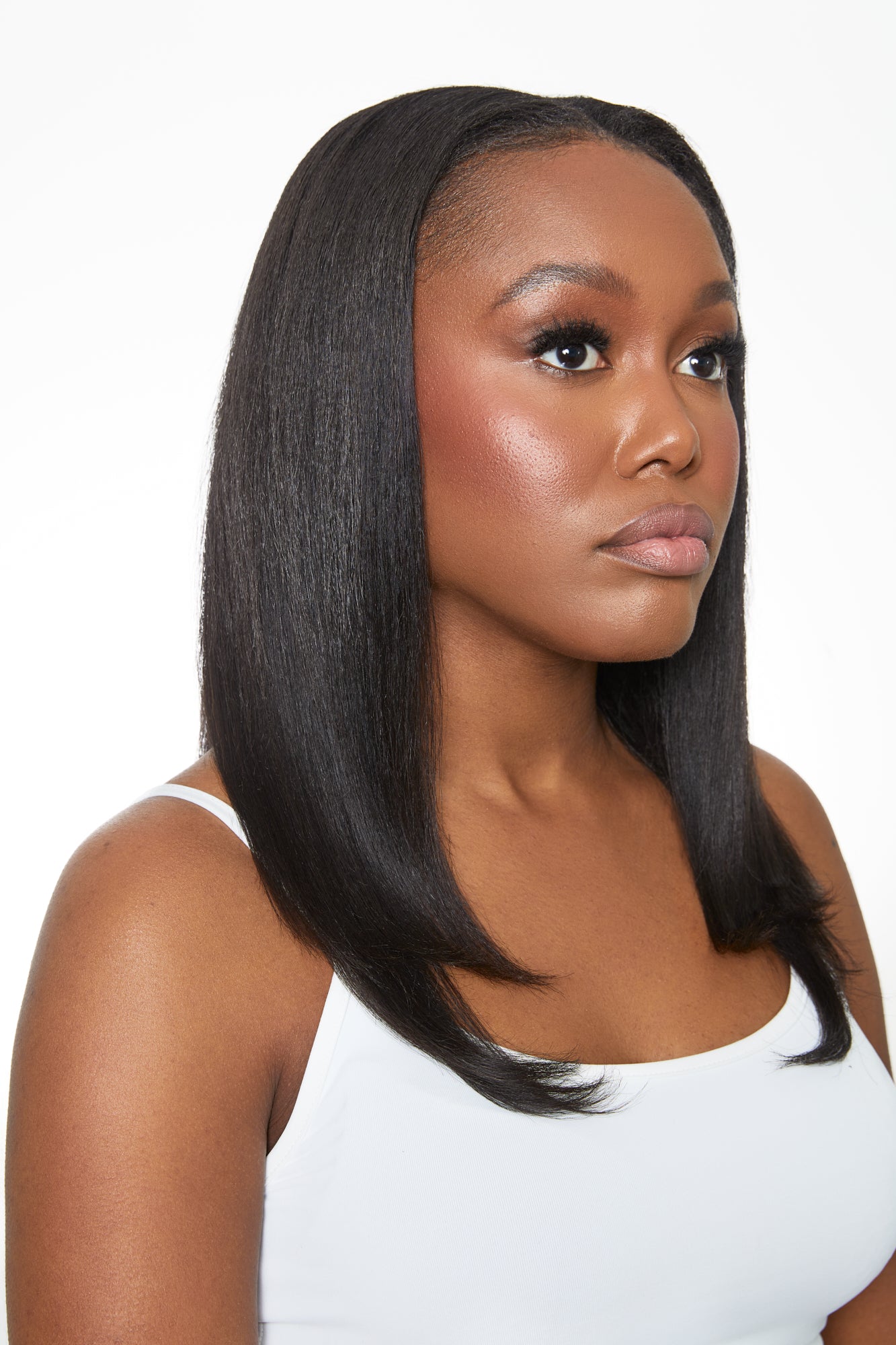 IMAN Textured Straight Hair Clip-ins