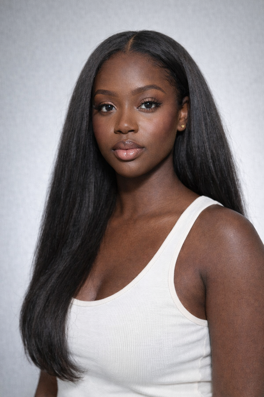 IMAN Textured Straight Hair Clip-ins